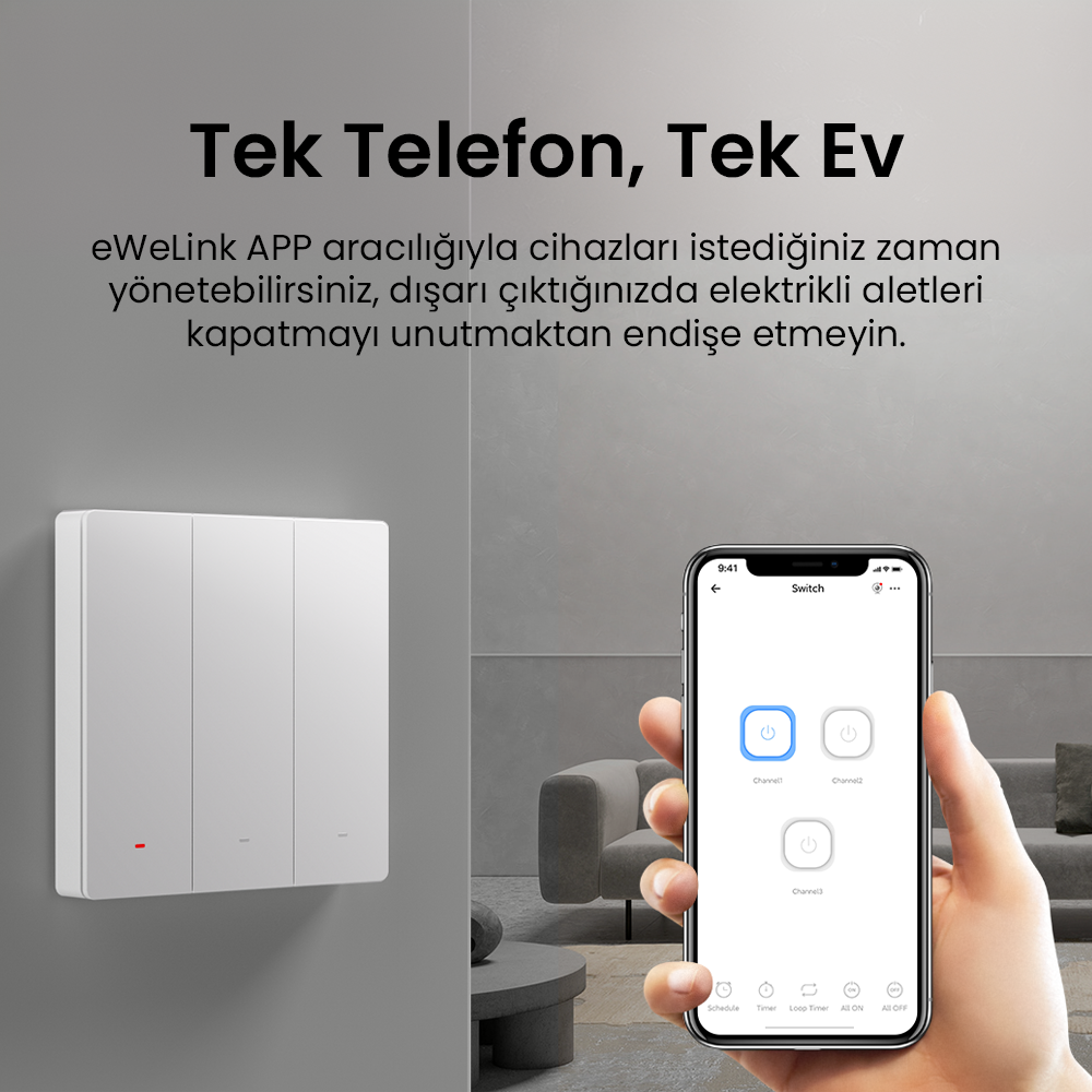 M5-3C-80W Beyaz Akıllı Duvar Anahtarı