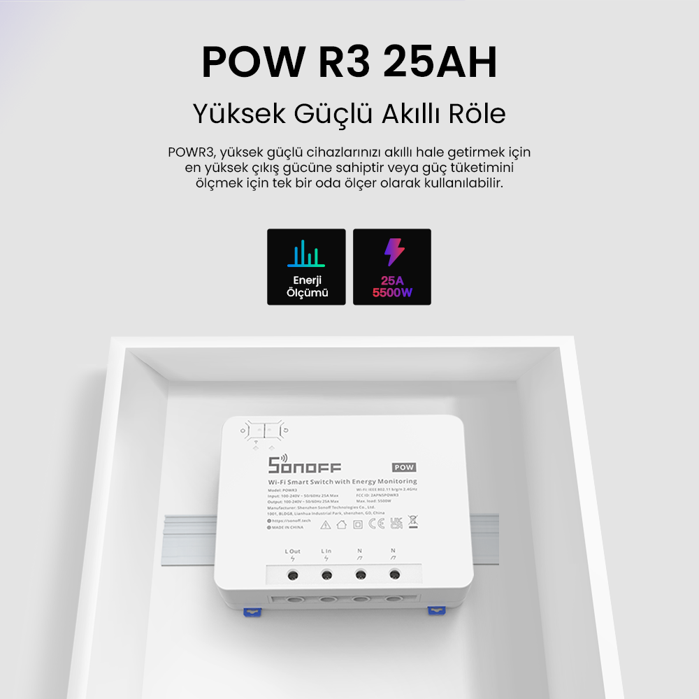 Pow R3 25AH Akıllı Enerji Ölçer