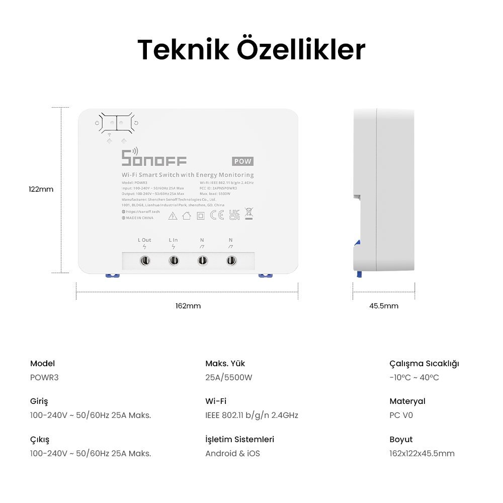 Pow R3 25AH Akıllı Enerji Ölçer