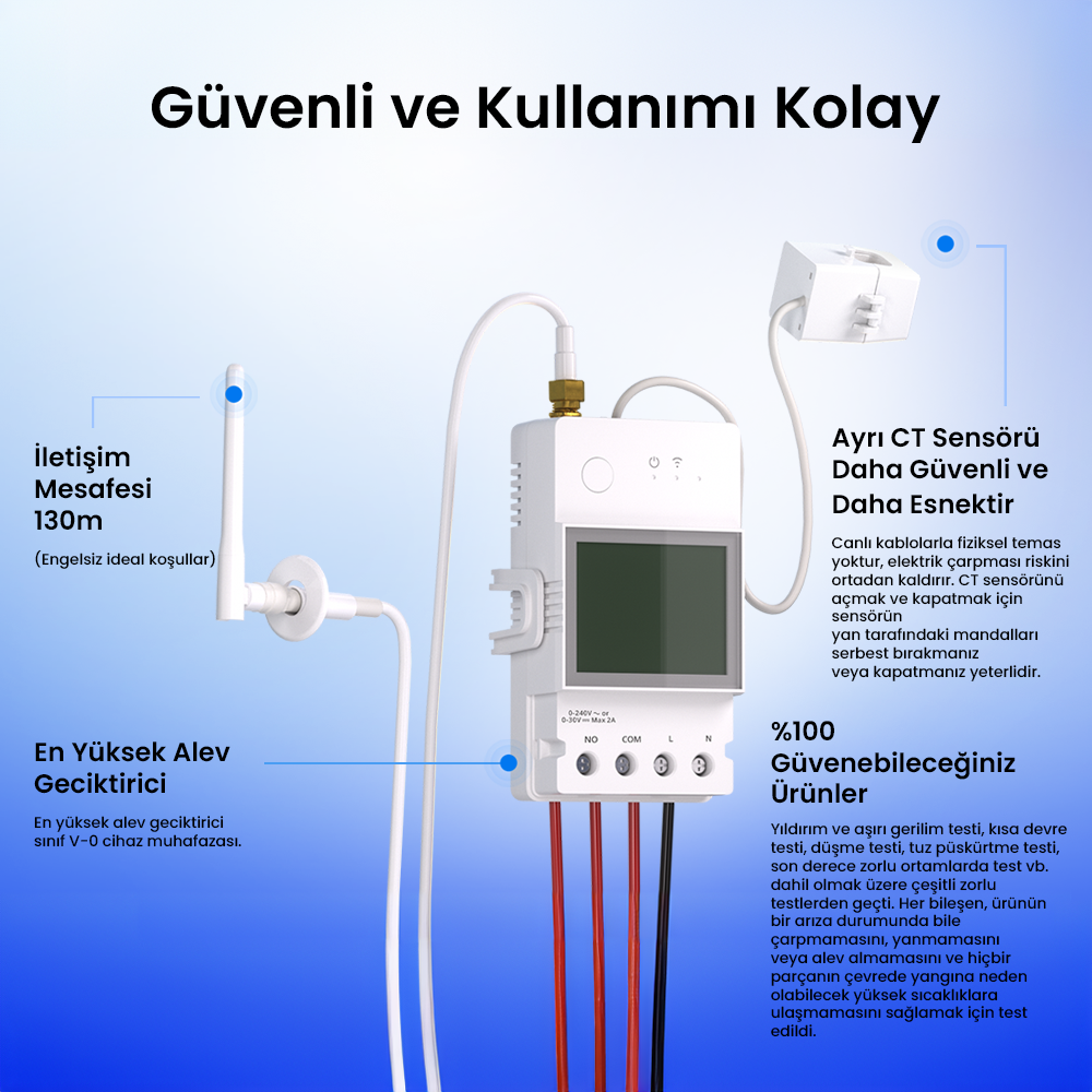 Pow Ring Dijital Ekranlı Akıllı Enerji Ölçer Röle