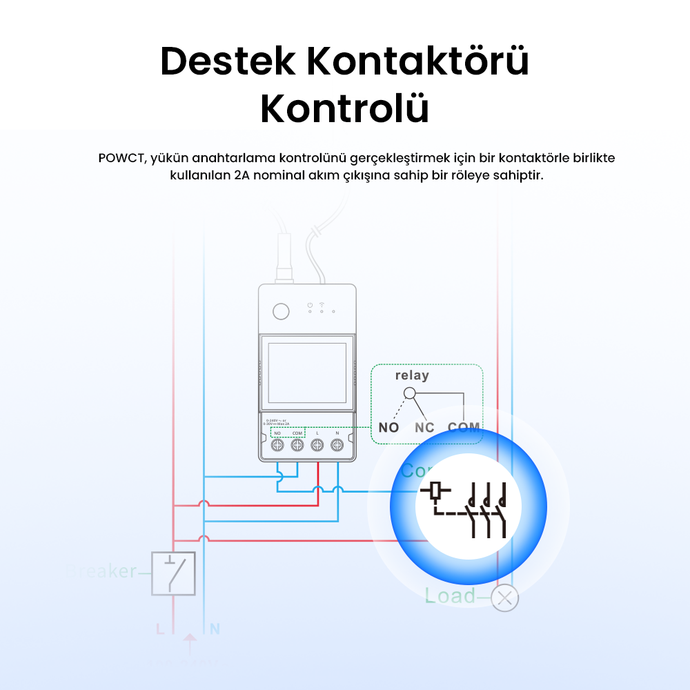 Pow Ring Dijital Ekranlı Akıllı Enerji Ölçer Röle