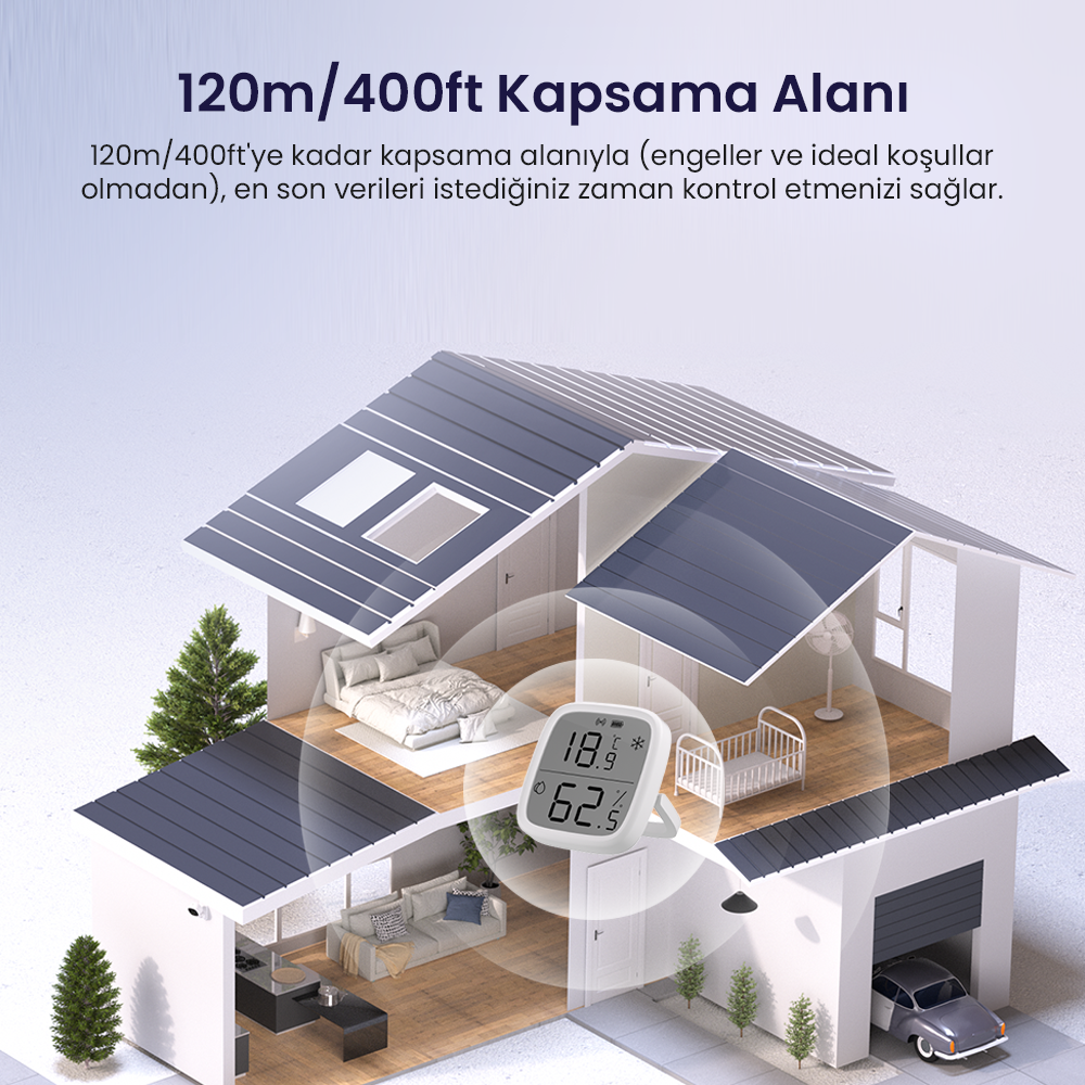 SONOFF SNZB-02D ZigBee LCD Ekranlı Akıllı Sıcaklık ve Nem Sensörü