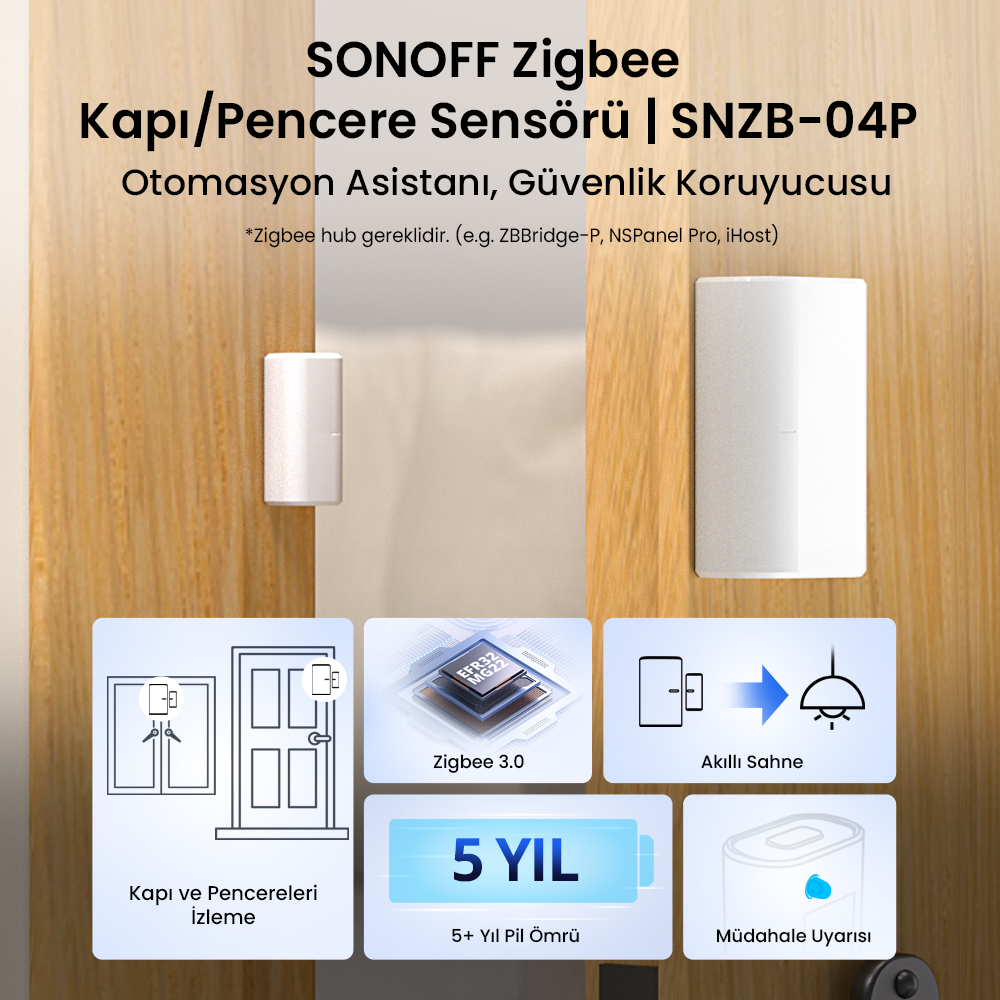 SNZB-04P ZigBee Kapı Pencere Sensörü