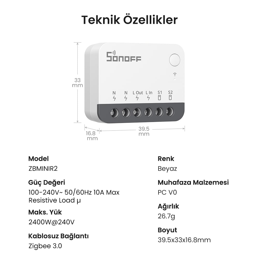 SONOFF ZigBee Mini R2 Akıllı Röle