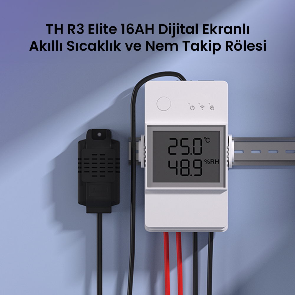 TH R3 16AH Dijital Ekranlı Akıllı Sıcaklık ve Nem Takip Rölesi