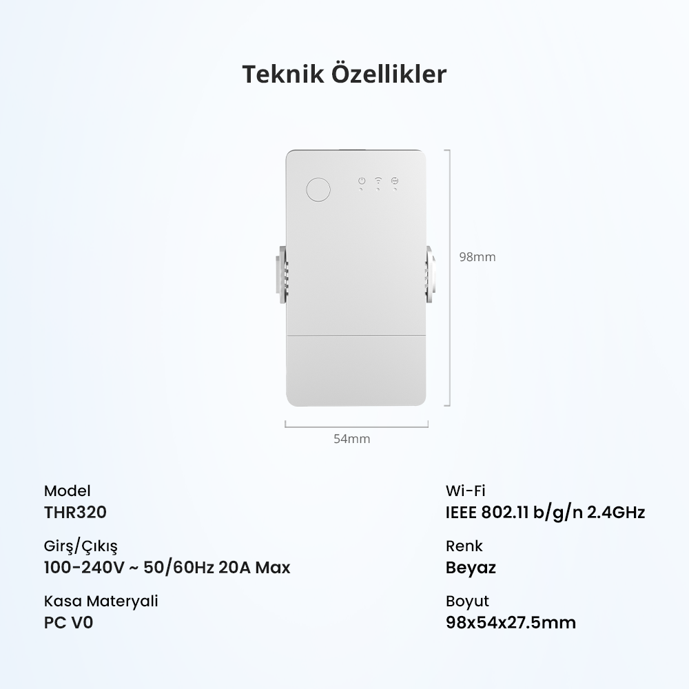 TH R3 20AH Akıllı Sıcaklık ve Nem Takip Rölesi