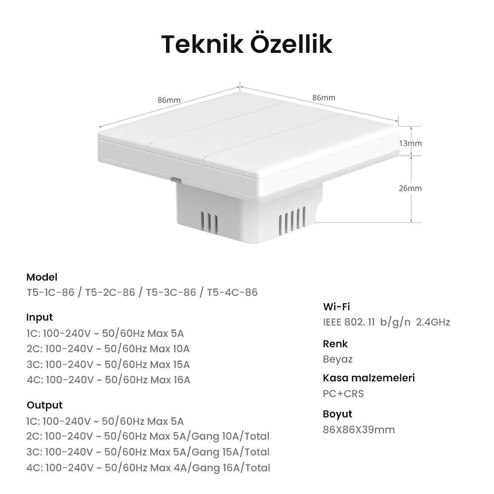 SONOFF TX Ultimate Dokunmatik Duvar Anahtarı