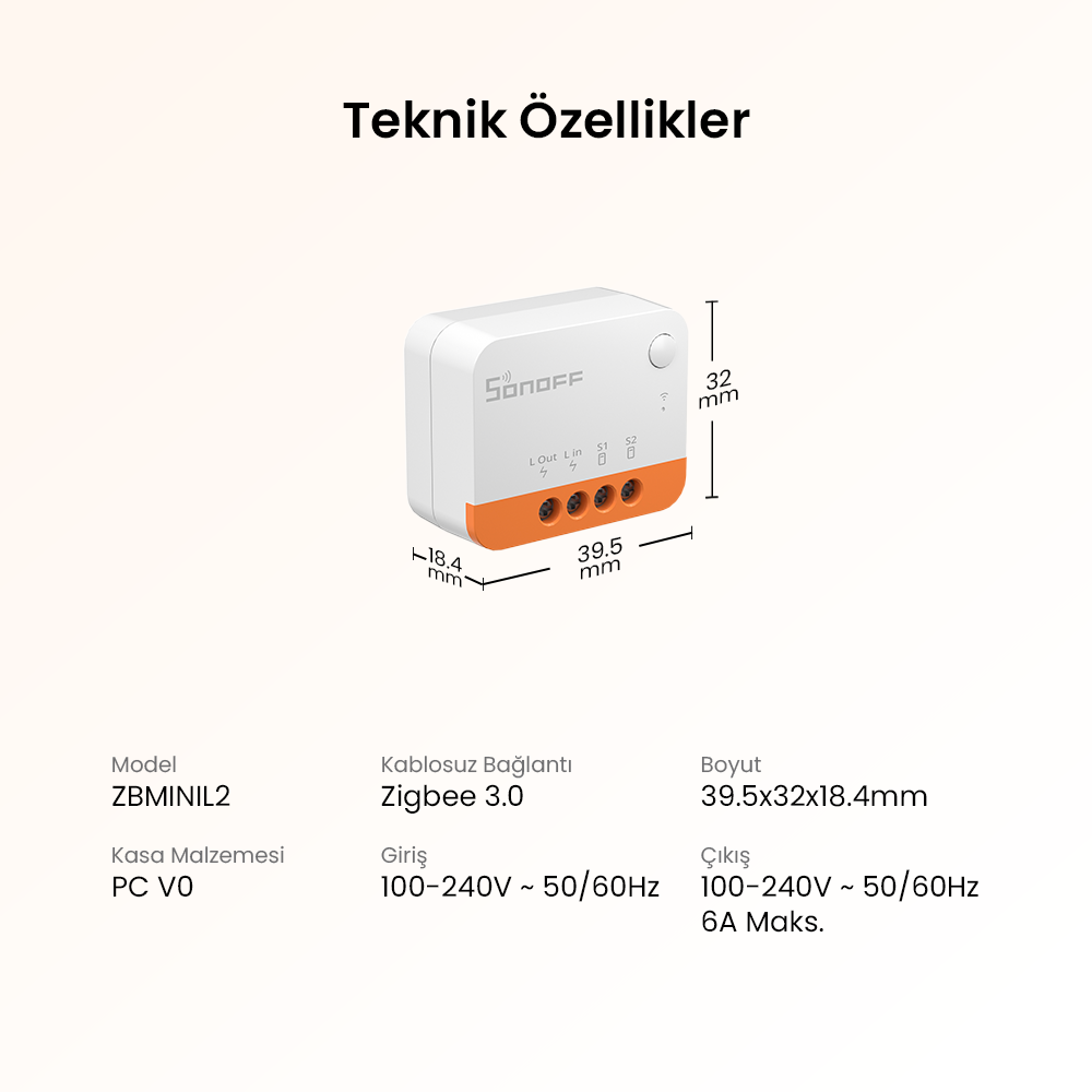 SONOFF ZigBee Mini L2 Akıllı Röle